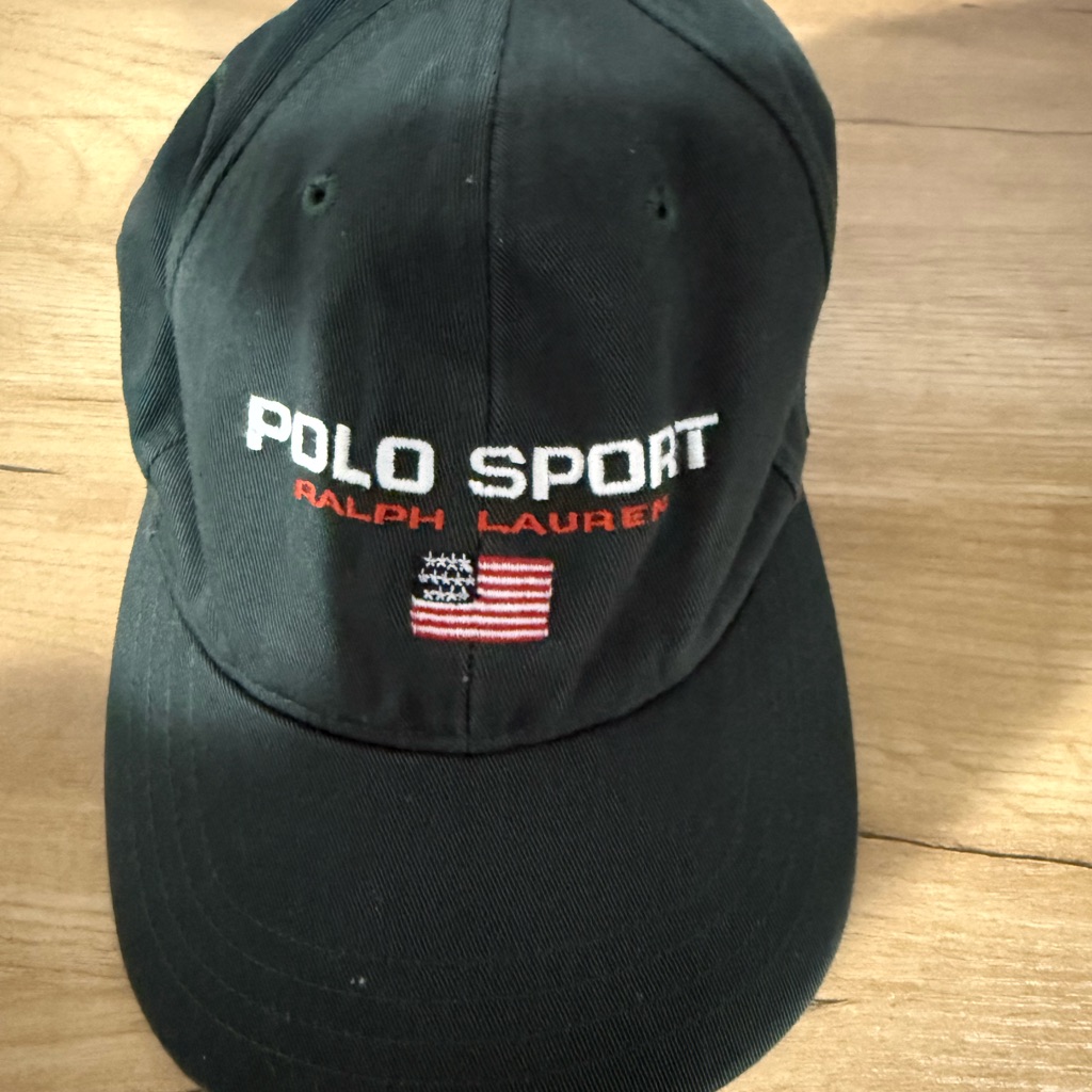 Polo Sport Ralph Lauren Usa Flag Olive Green Hat Cap Cotton Rare Vintage Nwt